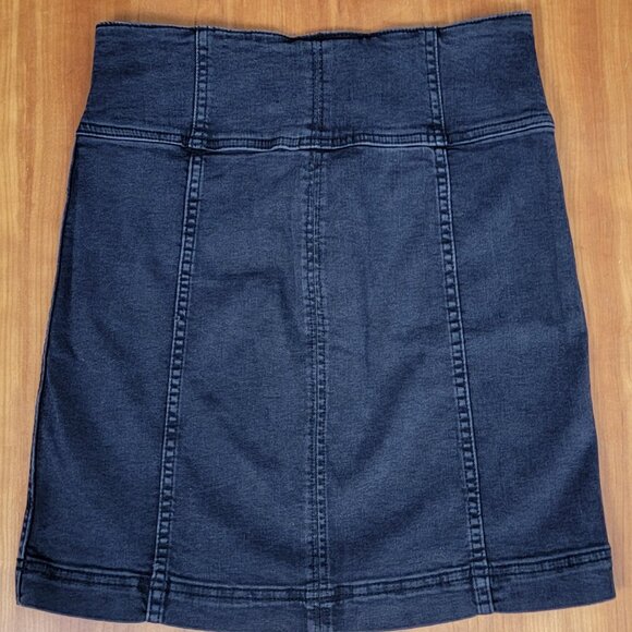 Free People Modern Femme Black Stretch Denim Corset Skirt - 6 - Picture 6 of 11